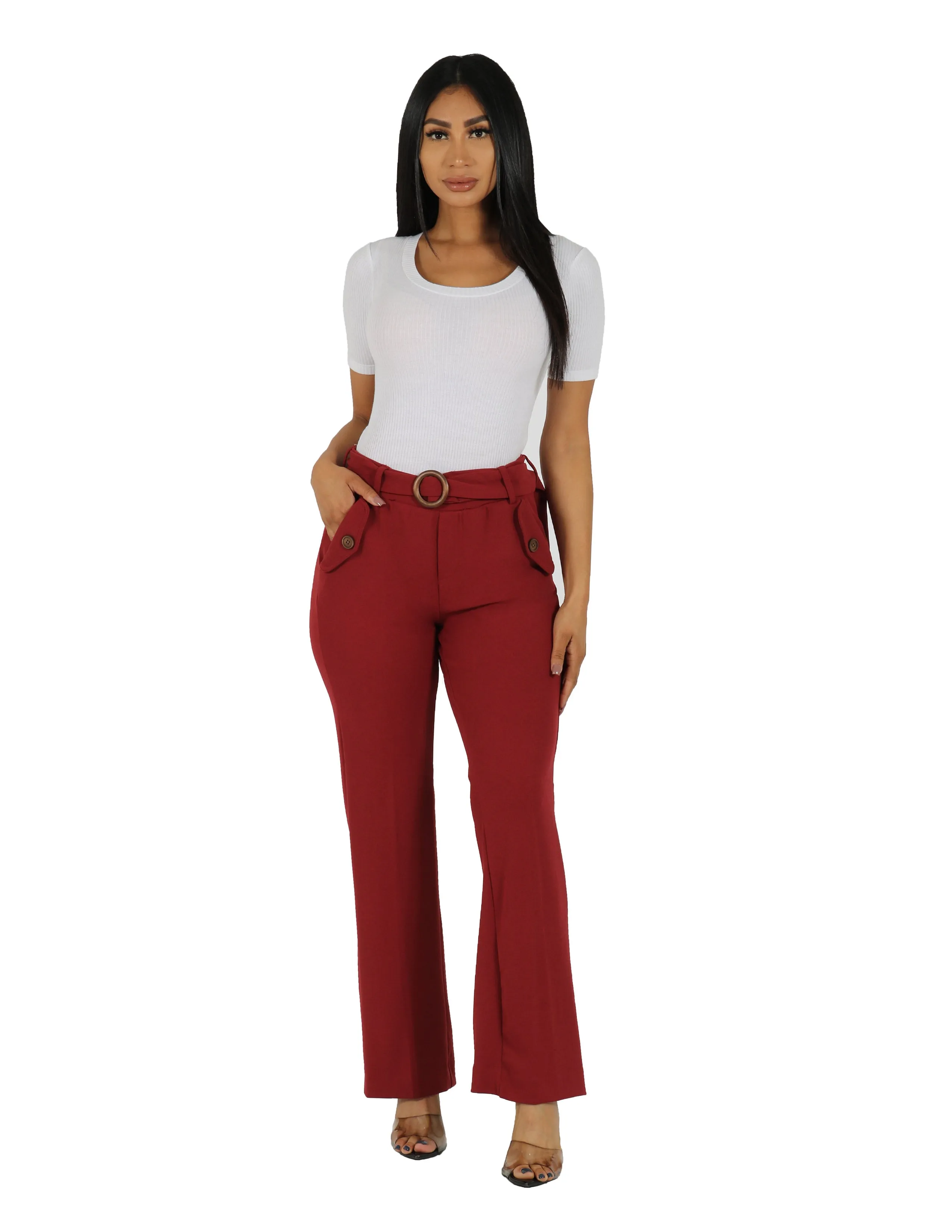 Made For Her Knit Crepe High Rise Wide Leg Pants