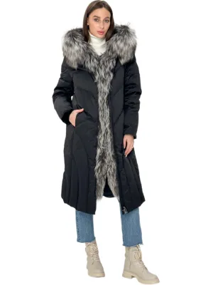 Melia Genuine Silver Fox Fur Down Parka