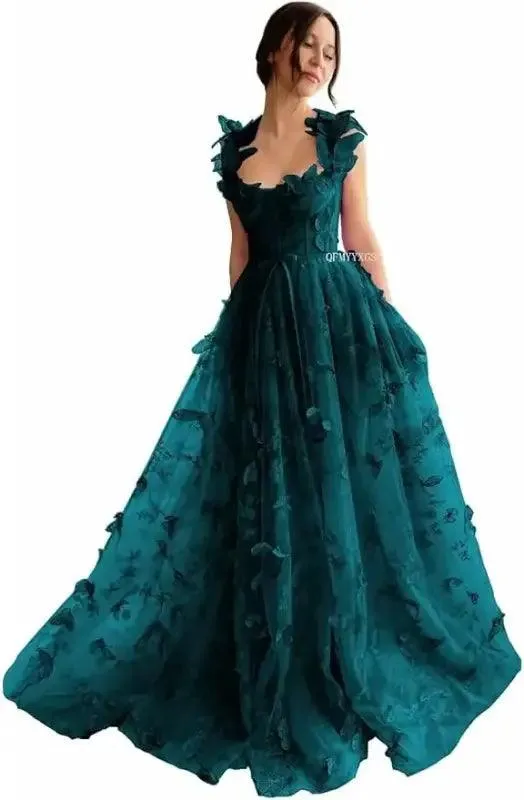 Mint Green 3d Lace Evening Gown Dress