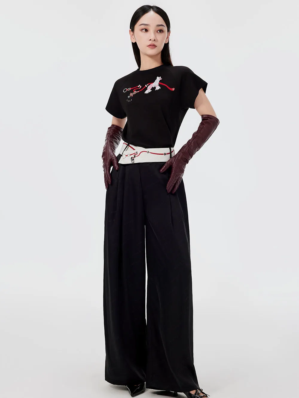 MUKZIN Black Loose Wide-leg Pants