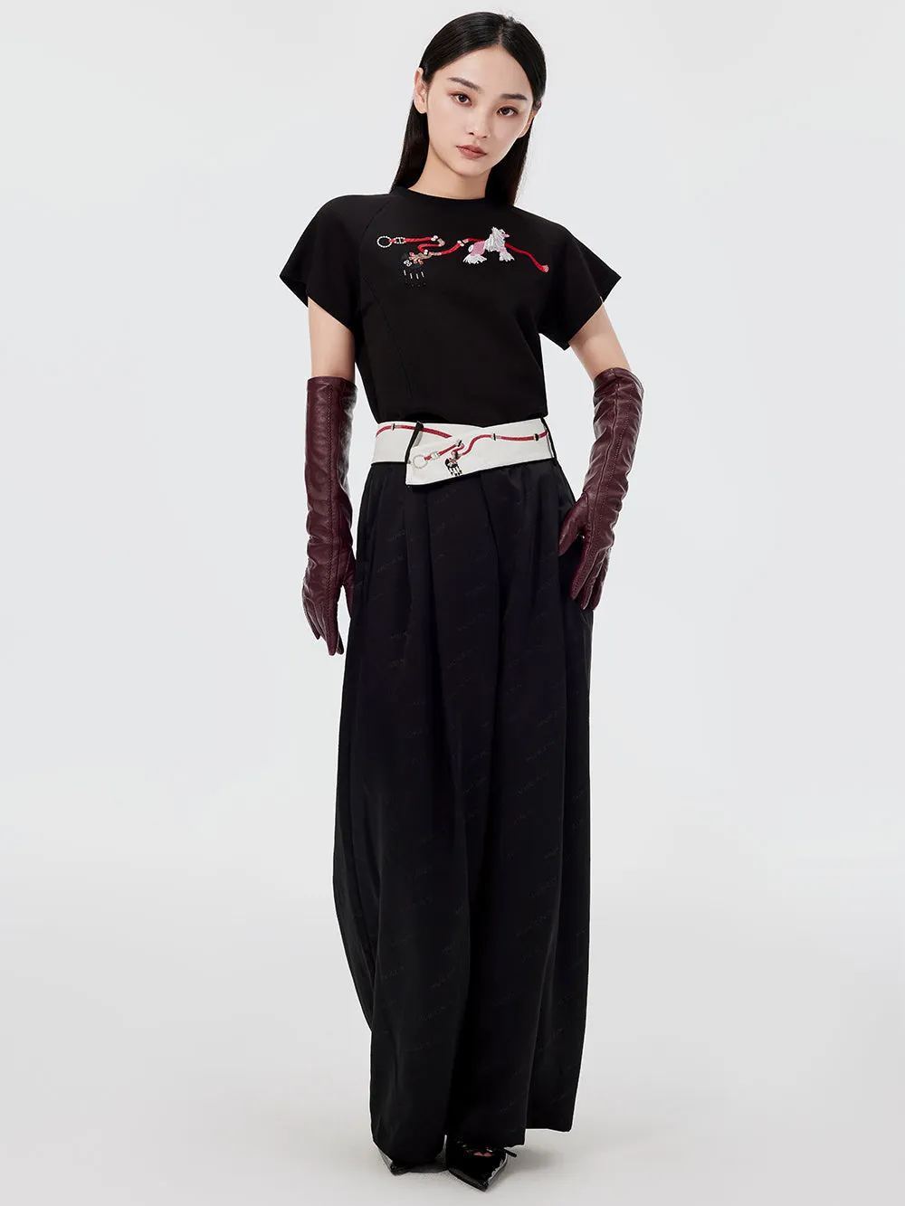 MUKZIN Black Loose Wide-leg Pants