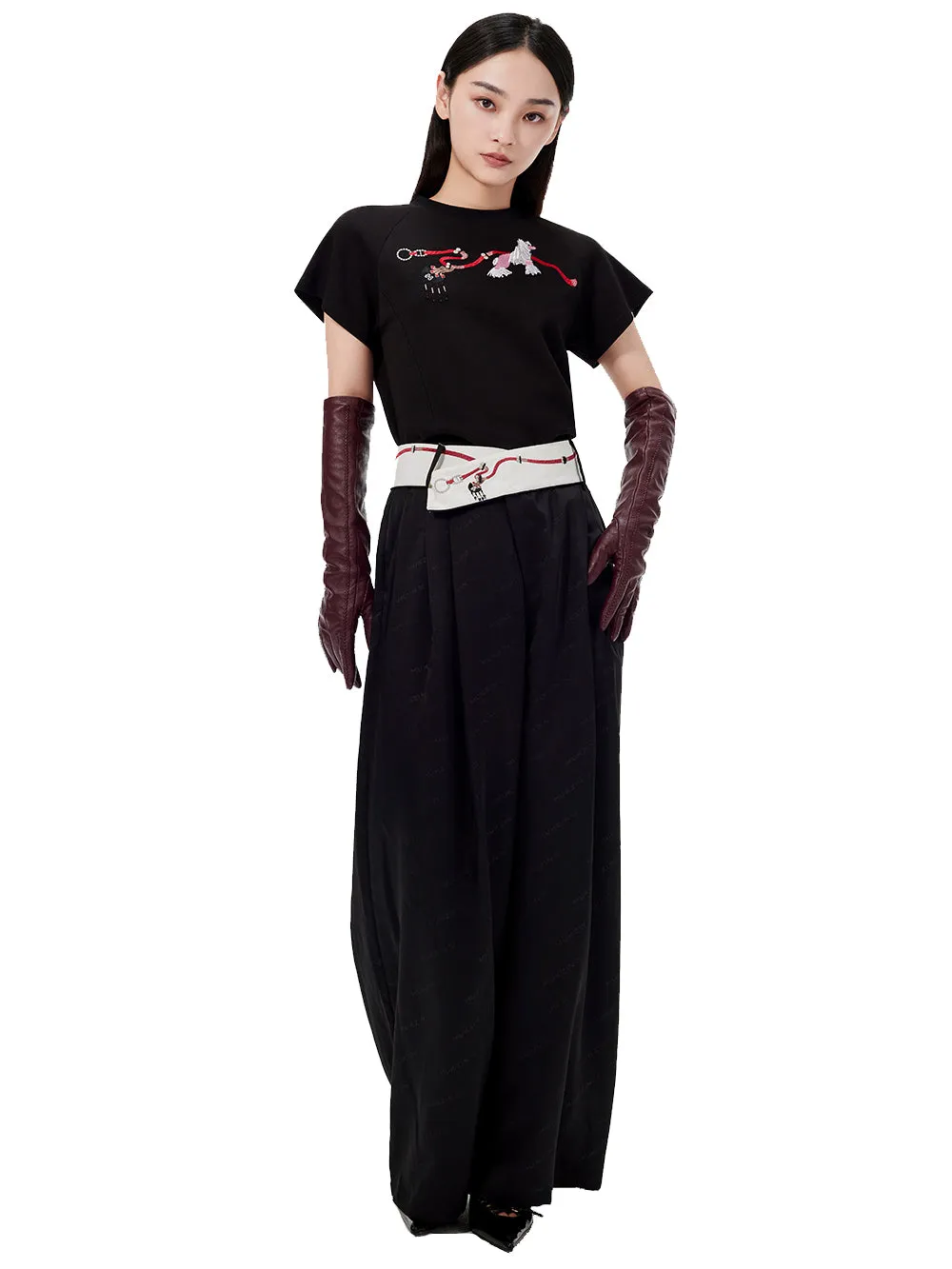 MUKZIN Black Loose Wide-leg Pants