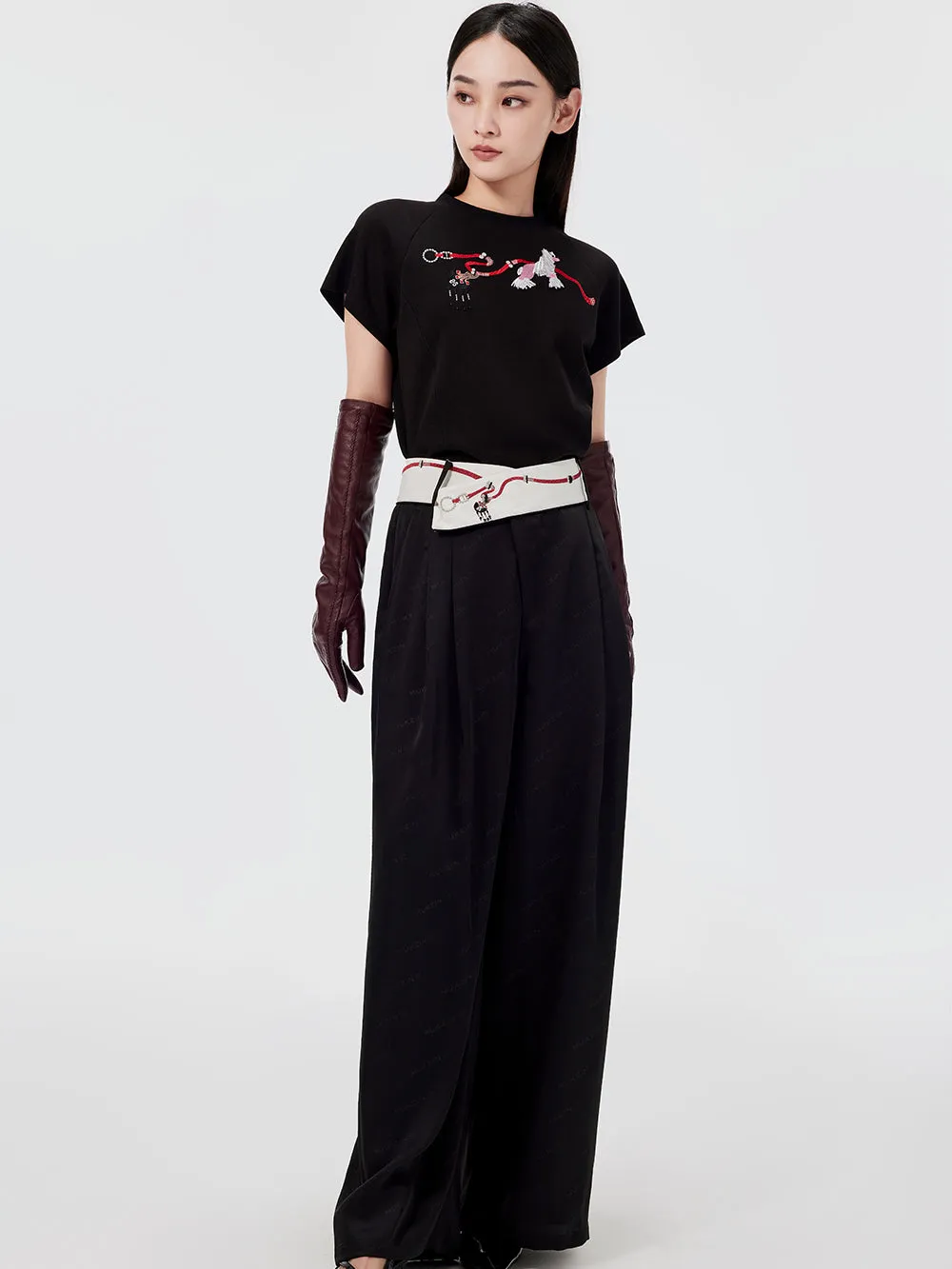 MUKZIN Black Loose Wide-leg Pants