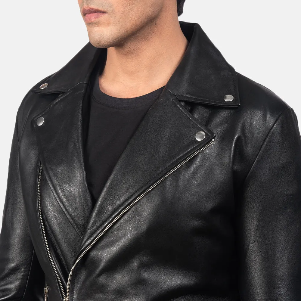 Noah Black Leather Biker Jacket