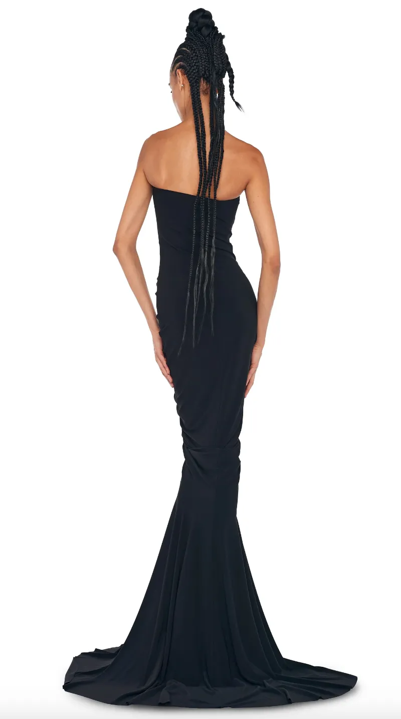 Norma Kamali - Strapless Shirred Front Fishtail Gown