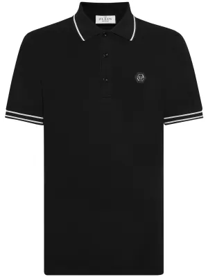 PHILIPP PLEIN LOGO-APPLIQUÉ COTTON POLO SHIRT