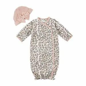 Pink Leopard Gown and Cap