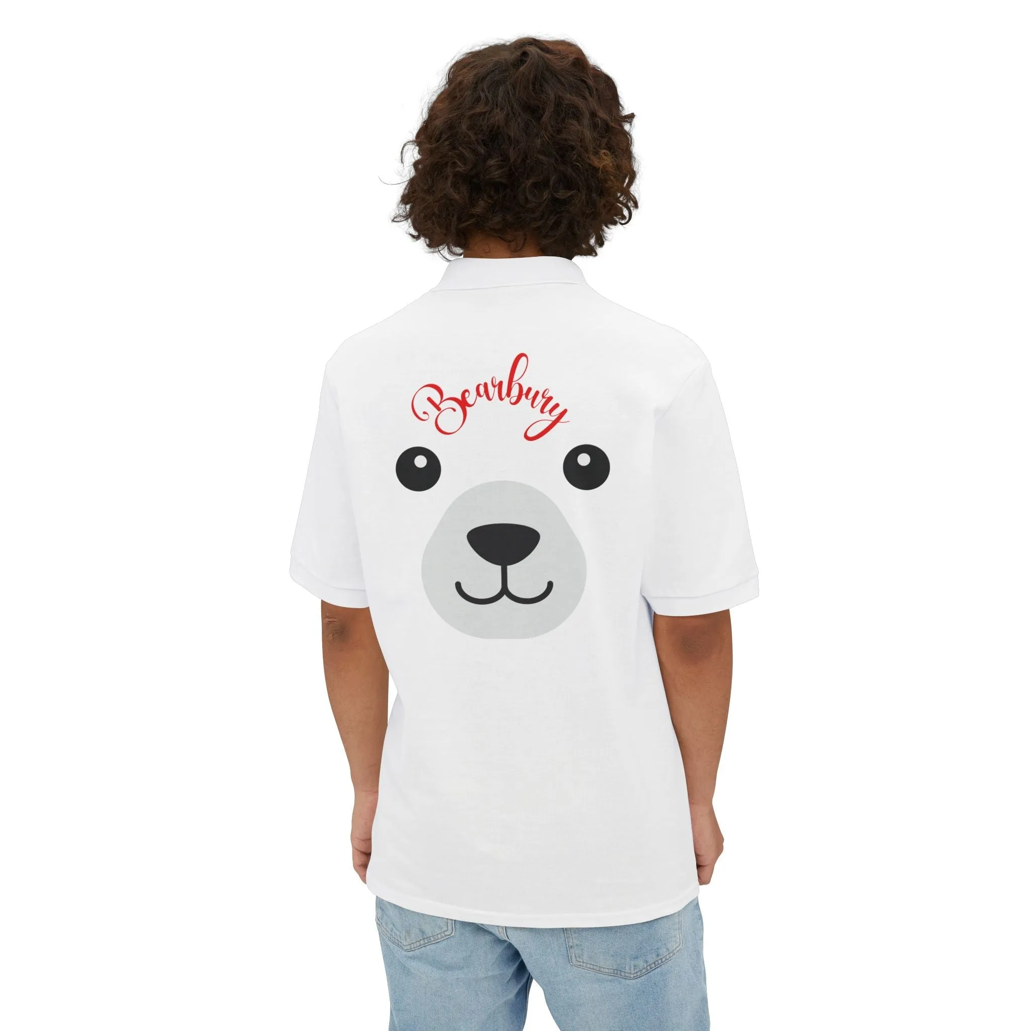 Polo T-Shirt with Cute Bear Graphic –Urban Chic Trendy Unisex Apparel