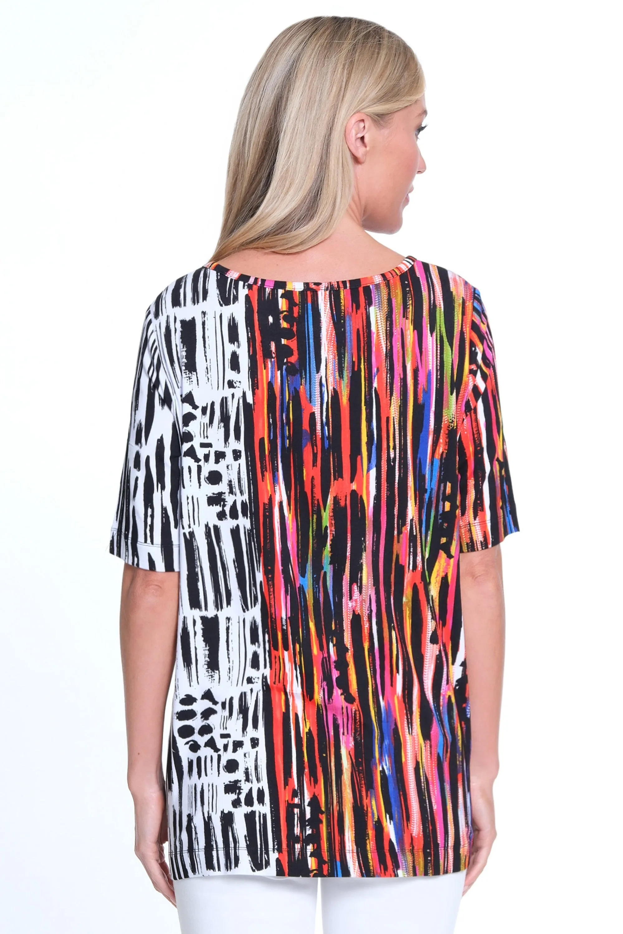 Print Knit Tunic- Petite- Linen Multi