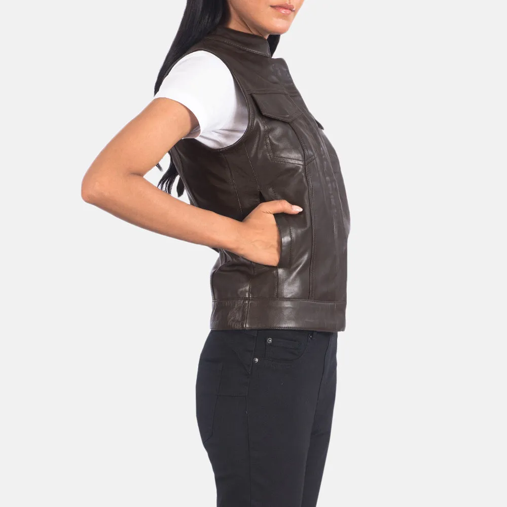 Rayne Moto Brown Leather Vest