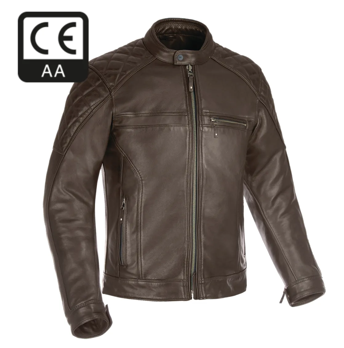 Route 73 2.0 Mens Brown Leather Biker Jacket by Oxford