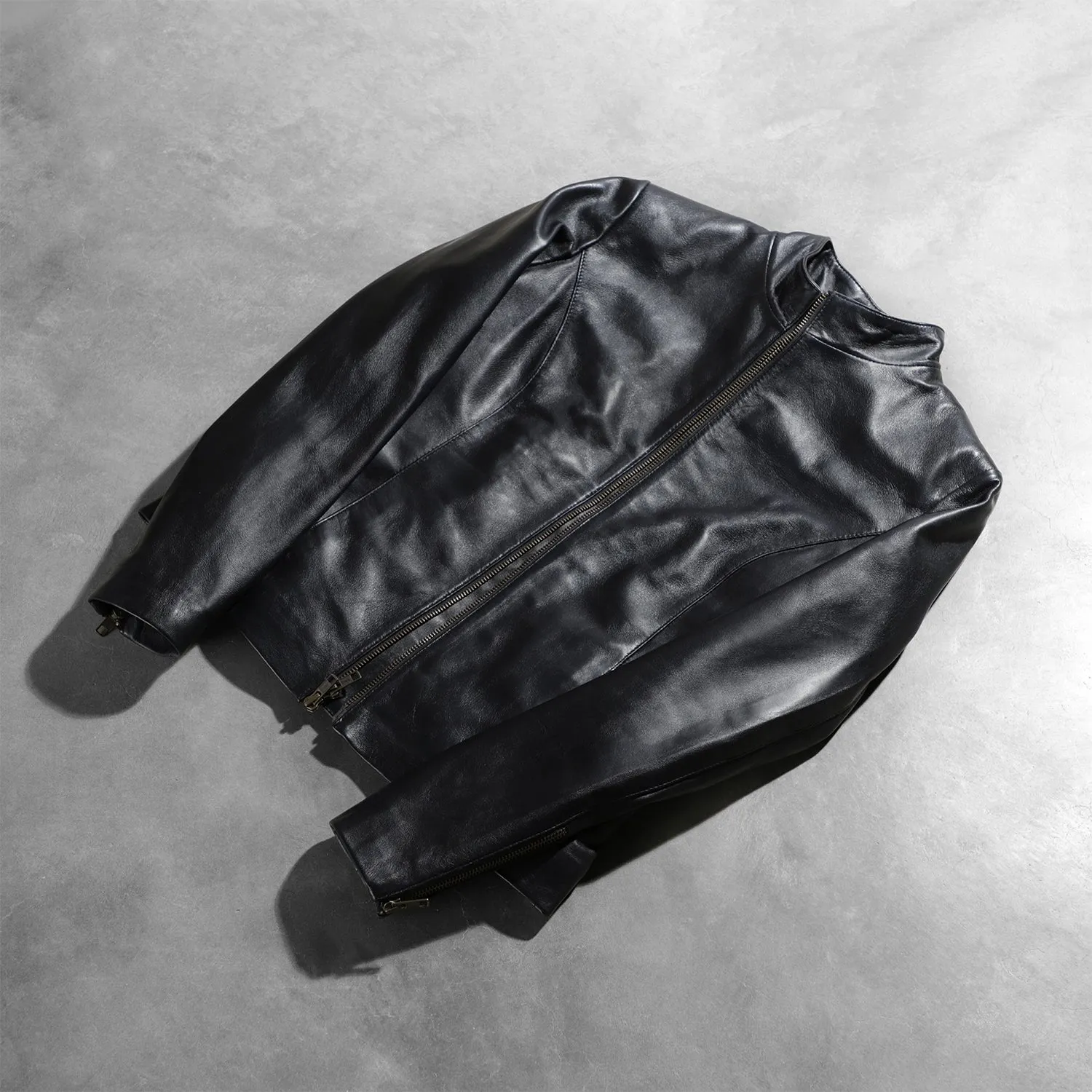 Rumella Black Leather Biker Jacket