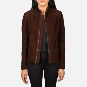 Rumella Mocha Suede Biker Jacket