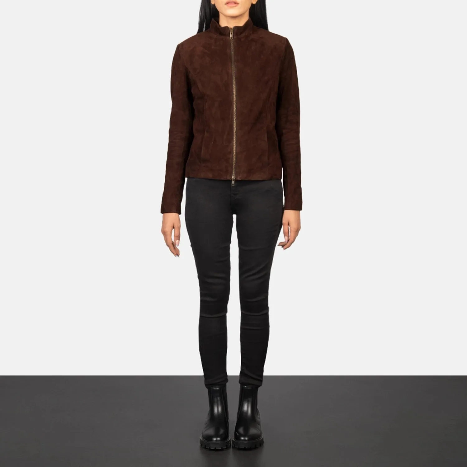 Rumella Mocha Suede Biker Jacket