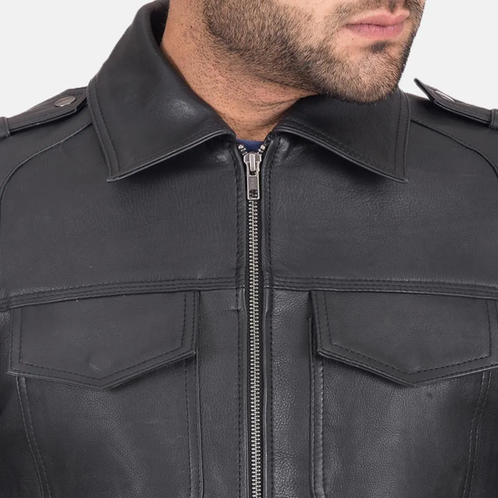 Sergeant Black Leather Jacket