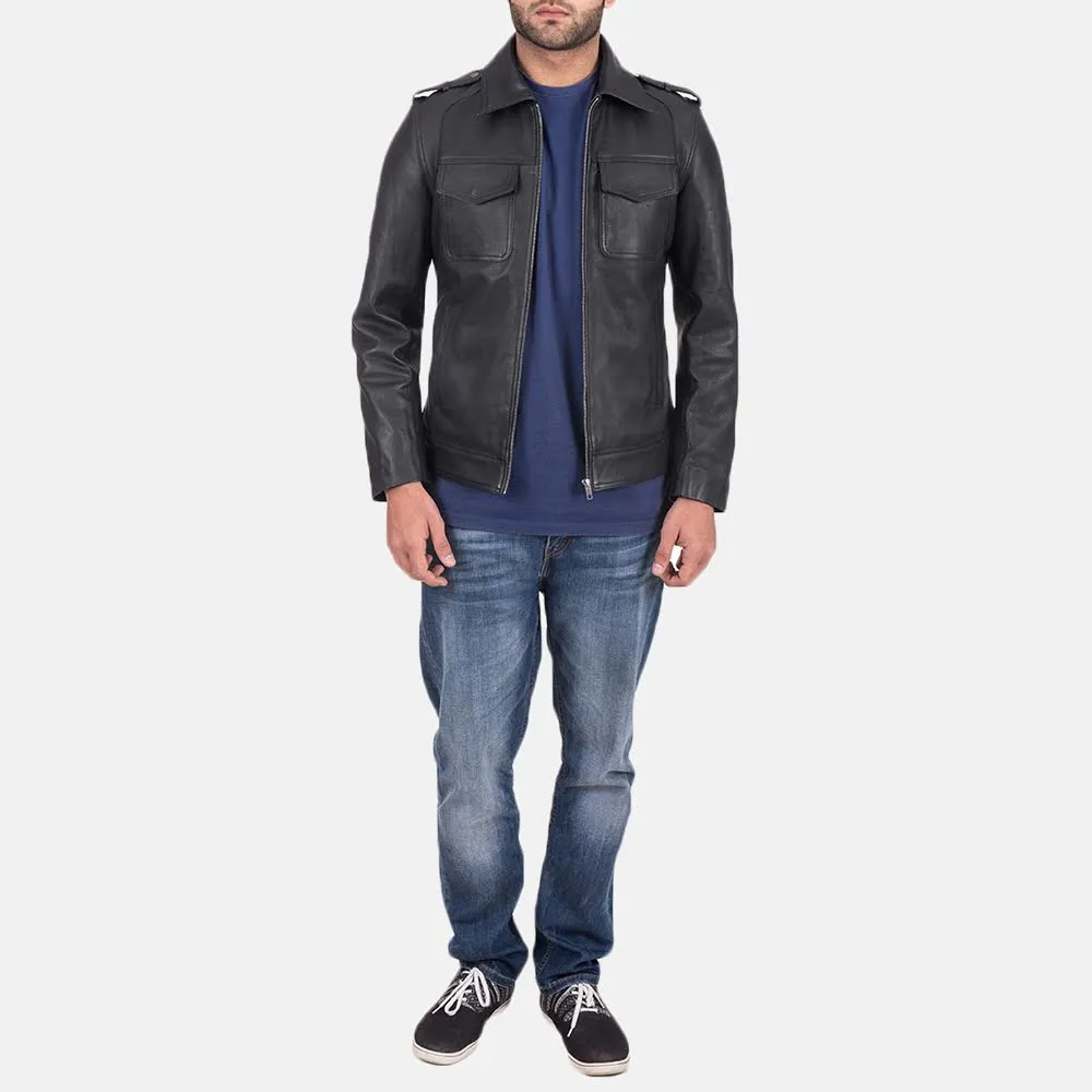 Sergeant Black Leather Jacket