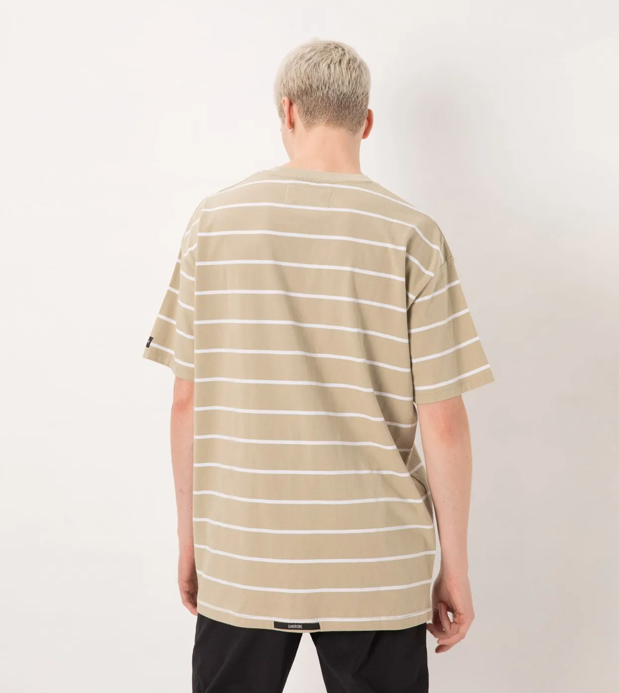 Stripe Box Tee Moss/White - Sale