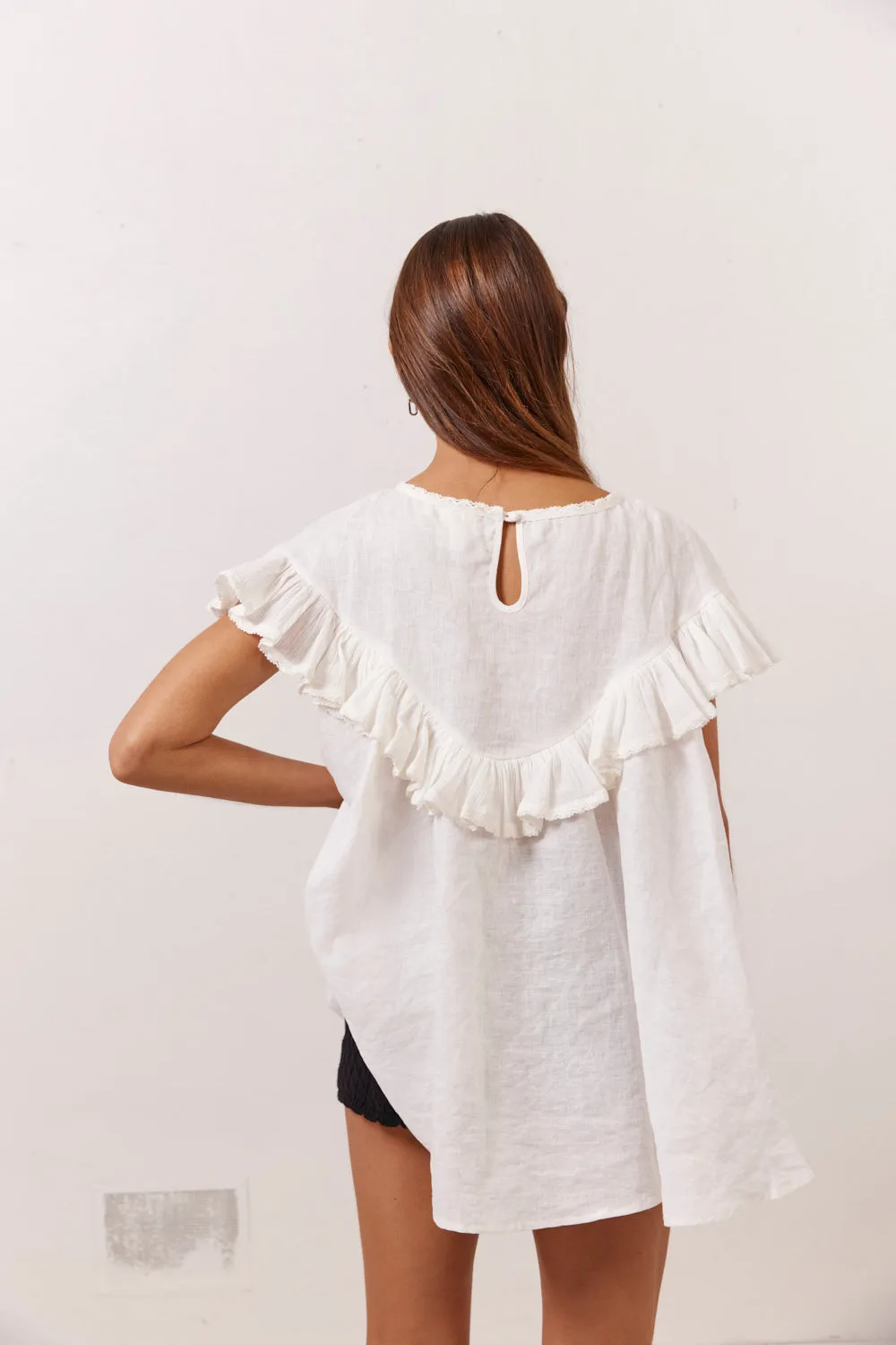 Viola Linen Tunic White