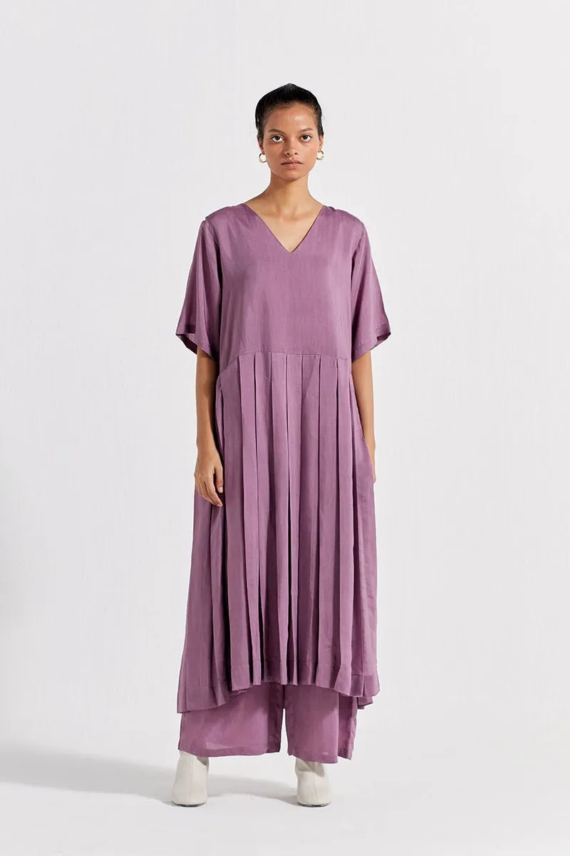 Waist Pleat Tunic - Lilac