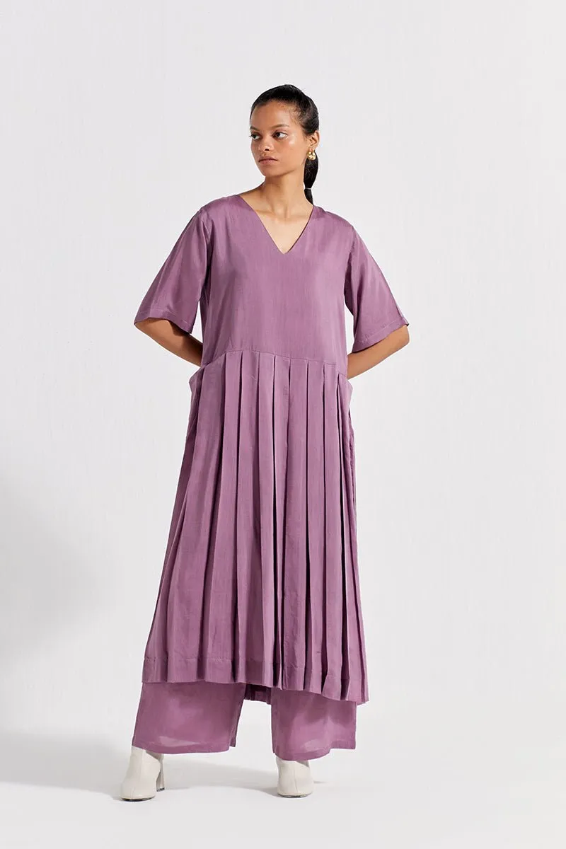 Waist Pleat Tunic - Lilac