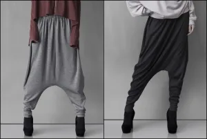 Women Long Drop Crotch Pants // Harem