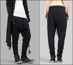 WOMEN’S BLACK TROUSERS Loose Casual Low Crotch Harem Pants