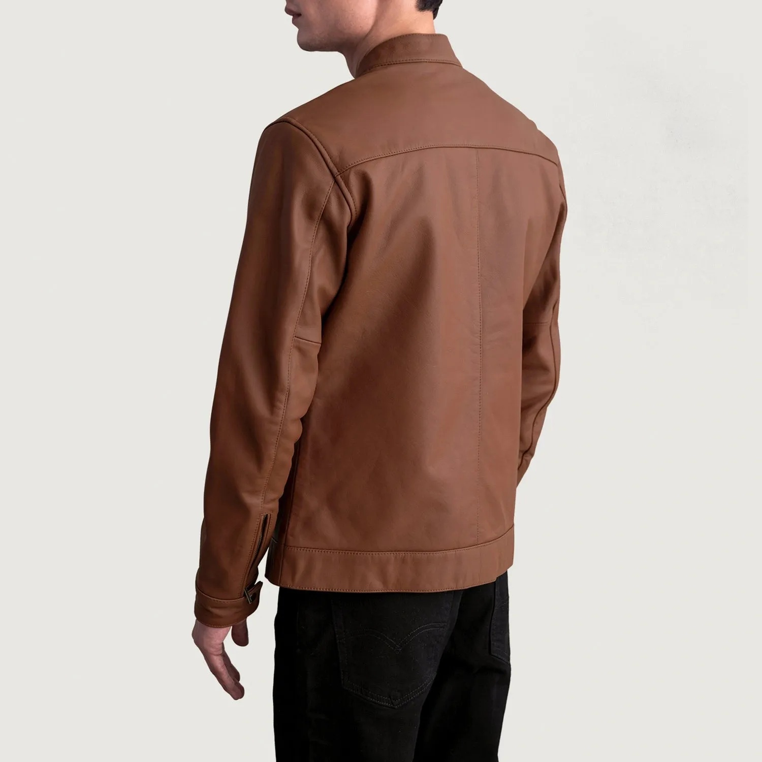 Zen Matte Brown Leather Biker Jacket