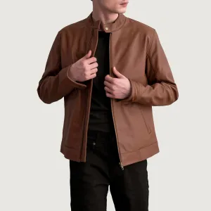 Zen Matte Brown Leather Biker Jacket