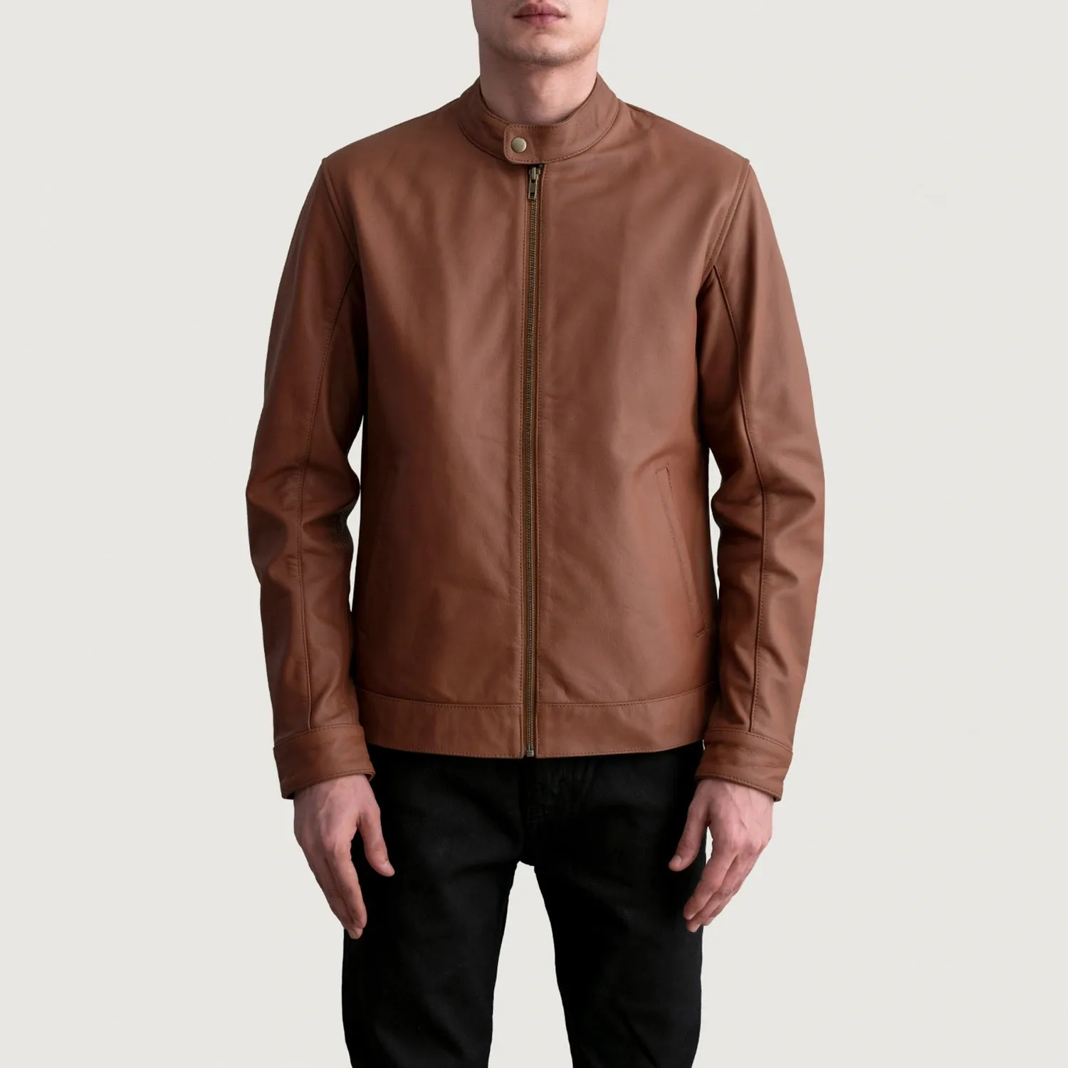 Zen Matte Brown Leather Biker Jacket